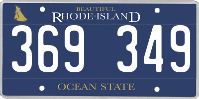 RI license plate 369349