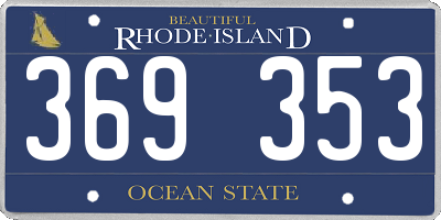 RI license plate 369353
