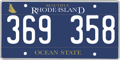 RI license plate 369358