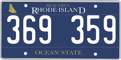 RI license plate 369359