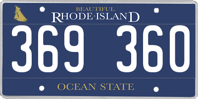 RI license plate 369360