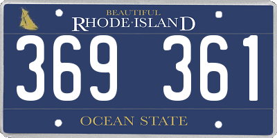 RI license plate 369361