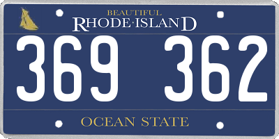 RI license plate 369362