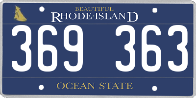 RI license plate 369363