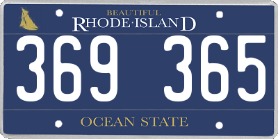 RI license plate 369365