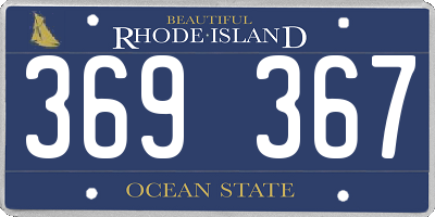 RI license plate 369367