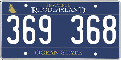 RI license plate 369368