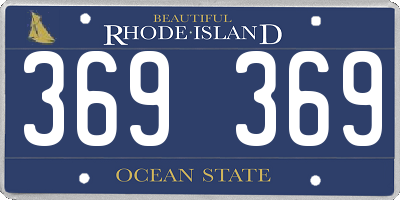 RI license plate 369369
