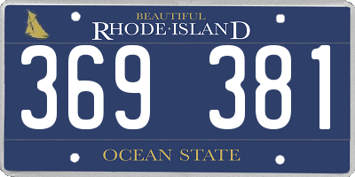 RI license plate 369381