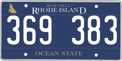 RI license plate 369383