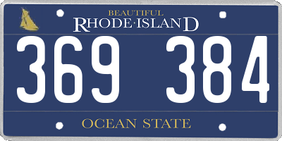 RI license plate 369384