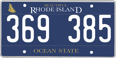RI license plate 369385