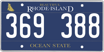 RI license plate 369388