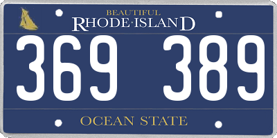 RI license plate 369389