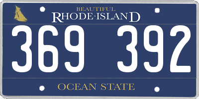 RI license plate 369392