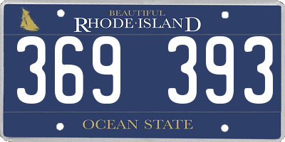 RI license plate 369393