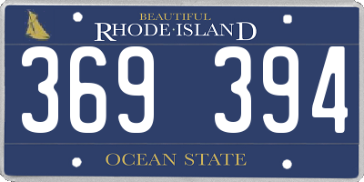 RI license plate 369394