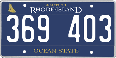 RI license plate 369403