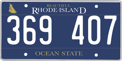 RI license plate 369407
