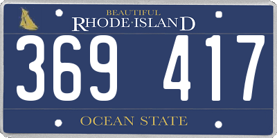 RI license plate 369417