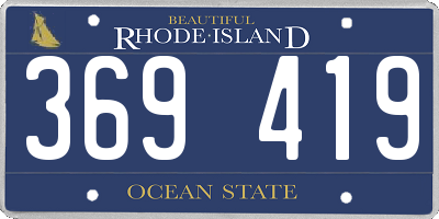 RI license plate 369419