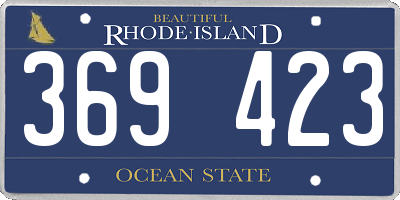 RI license plate 369423