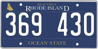 RI license plate 369430