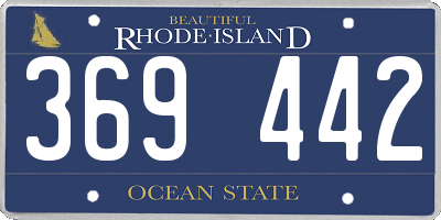 RI license plate 369442