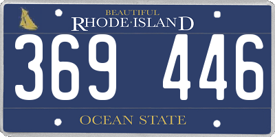 RI license plate 369446