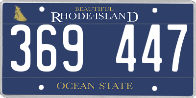 RI license plate 369447