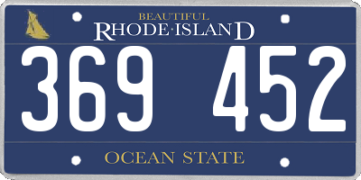 RI license plate 369452