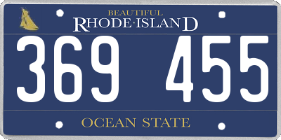 RI license plate 369455