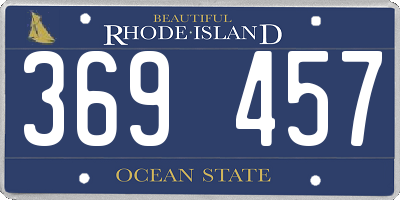 RI license plate 369457