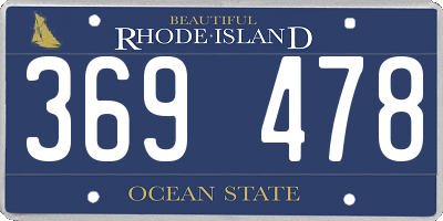 RI license plate 369478