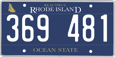 RI license plate 369481