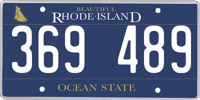 RI license plate 369489