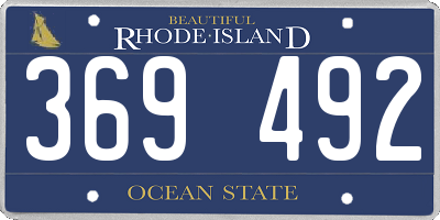 RI license plate 369492