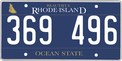 RI license plate 369496