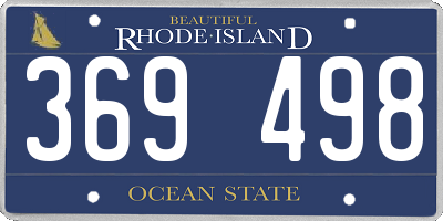 RI license plate 369498