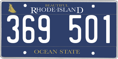 RI license plate 369501
