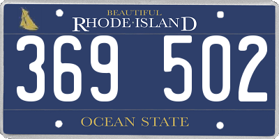 RI license plate 369502