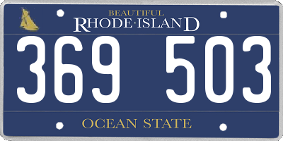 RI license plate 369503