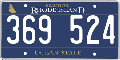 RI license plate 369524