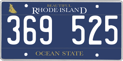 RI license plate 369525