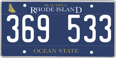 RI license plate 369533