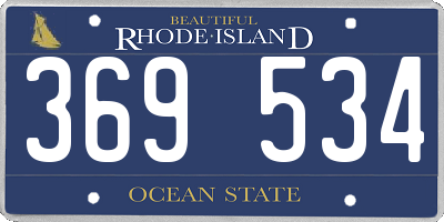 RI license plate 369534