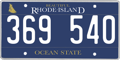 RI license plate 369540