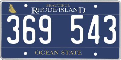 RI license plate 369543