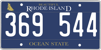 RI license plate 369544