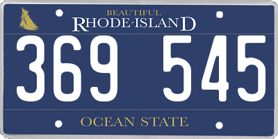 RI license plate 369545